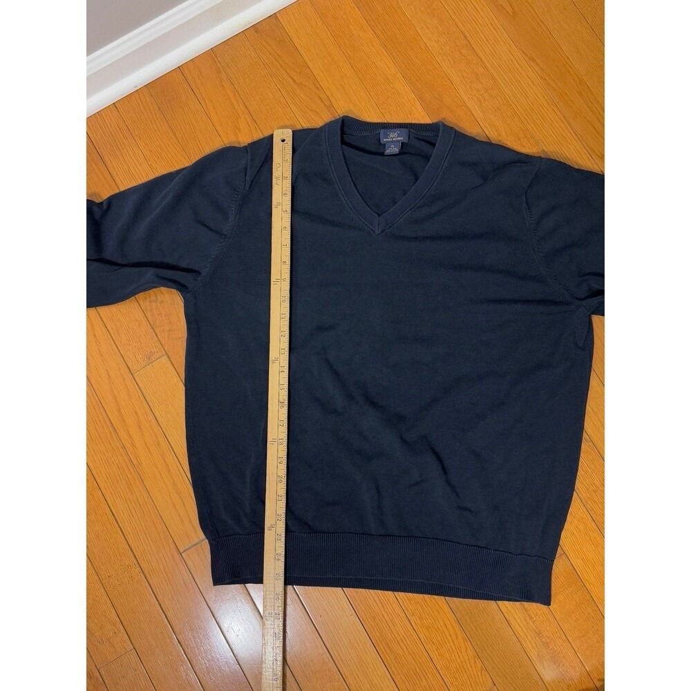 Brooks‎ Brothers 346 Men's V Neck Sweater XL Navy Silk Cotton Blend - Picture 4 of 6